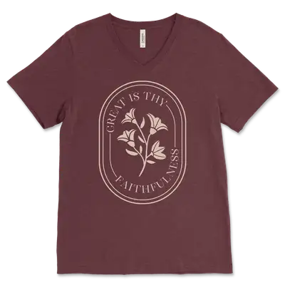 Great Is Thy Faithfulness V‐Neck Tee