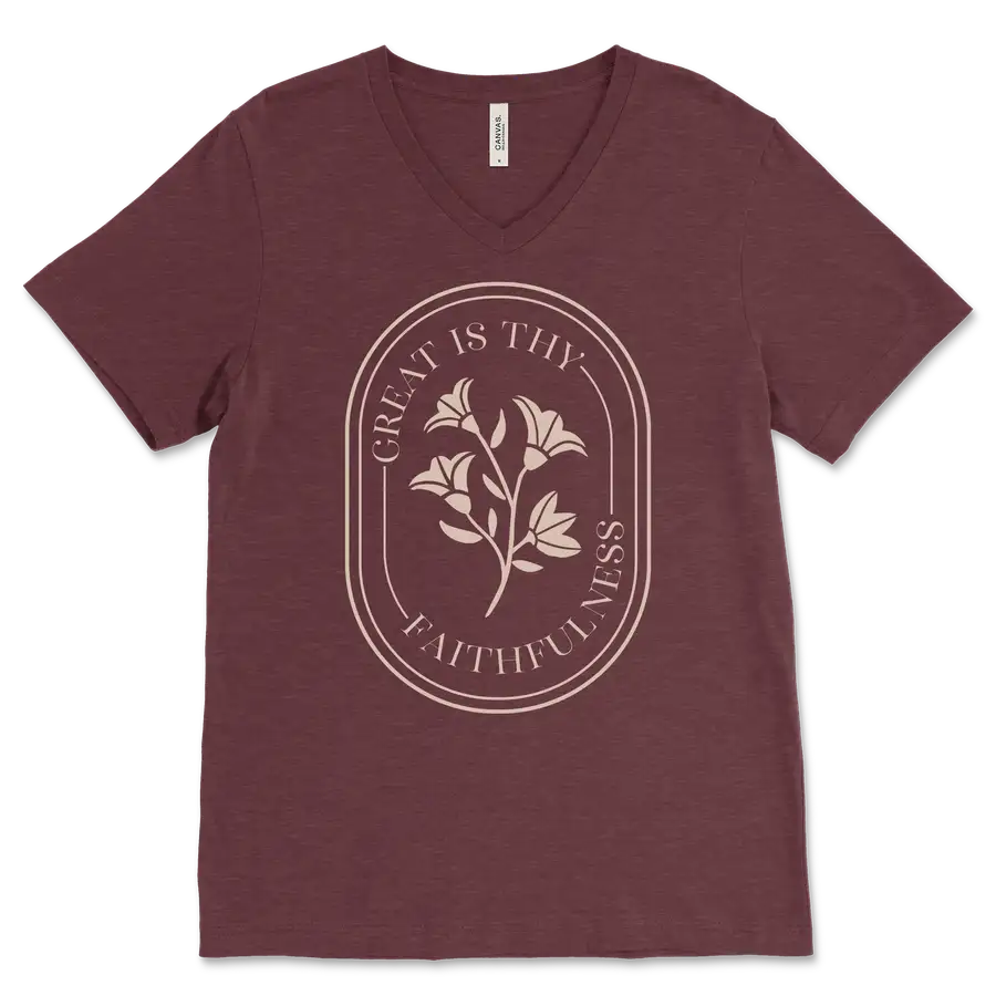 Great Is Thy Faithfulness V&dash;Neck Tee