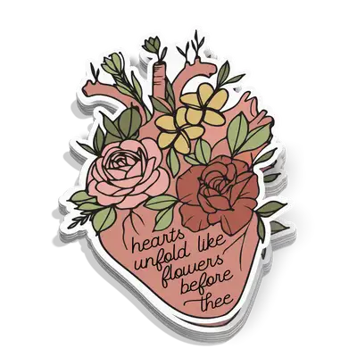 Hearts Unfold Like Flowers Sticker
