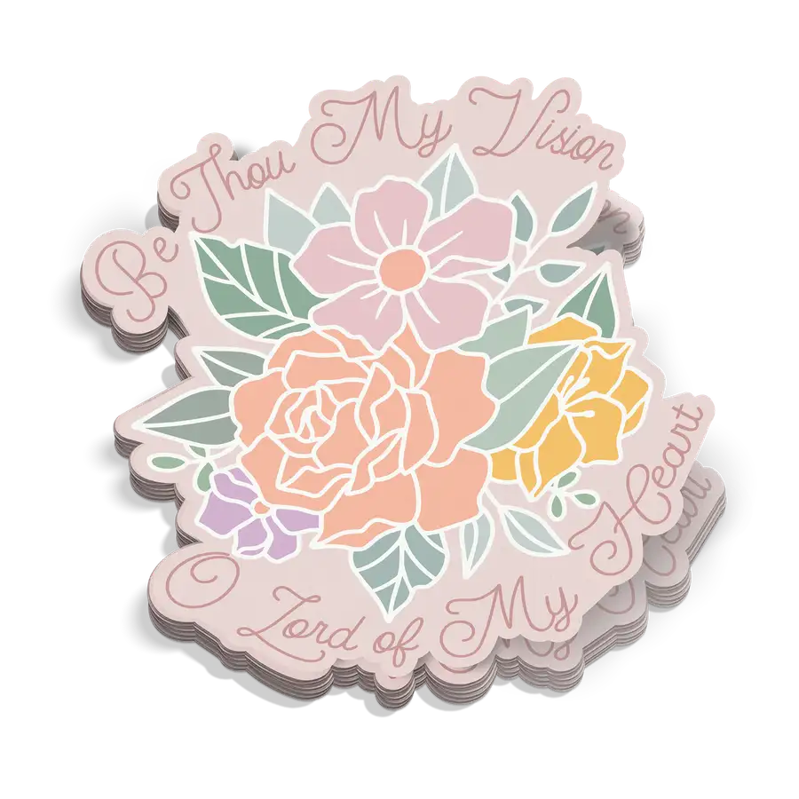 Be Thou My Vision Floral Sticker