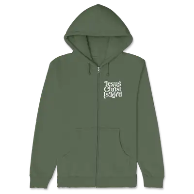 Jesus Christ Is Lord Left Chest Zipper Hoodie