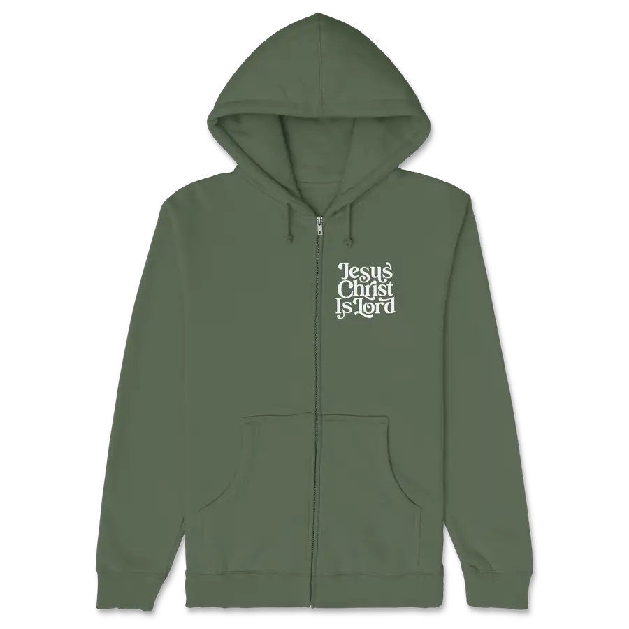 Jesus Christ Is Lord Left Chest Zipper Hoodie