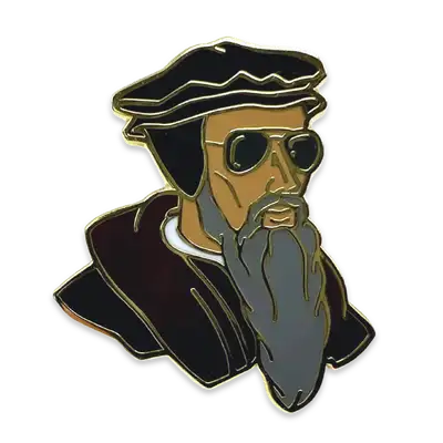 John Calvin Enamel Lapel Pin