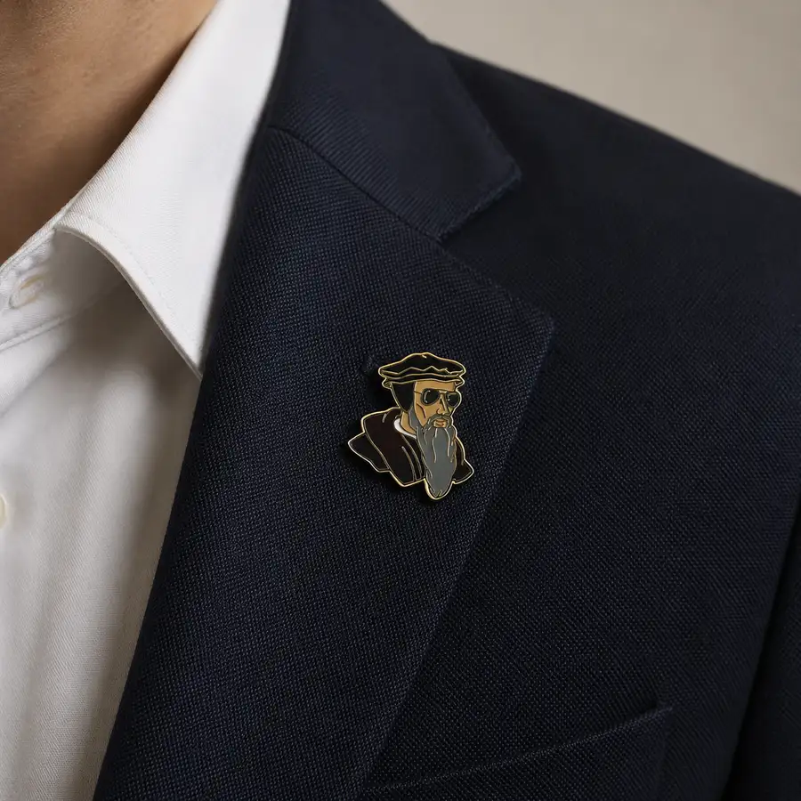 John Calvin Enamel Lapel Pin #2