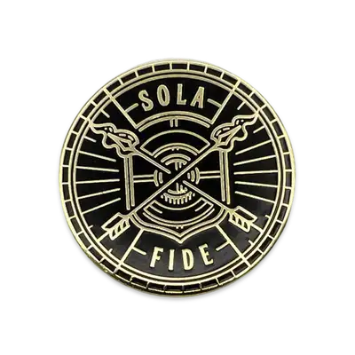 Sola Fide Badge Enamel Lapel Pin (Black)
