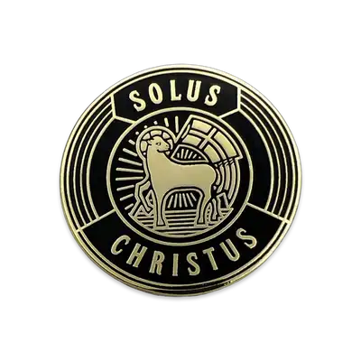 Solus Christus Badge Enamel Lapel Pin (Black)