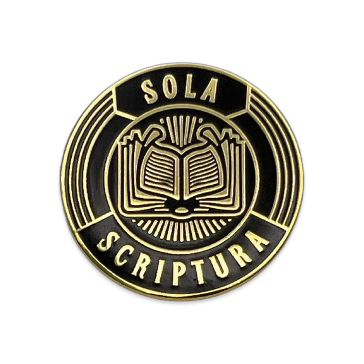 Sola Scriptura Badge Enamel Lapel Pin (Black)