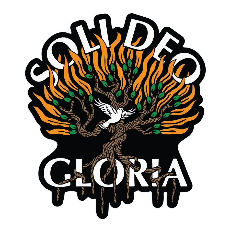 Soli Deo Gloria Burning Bush Sticker #2