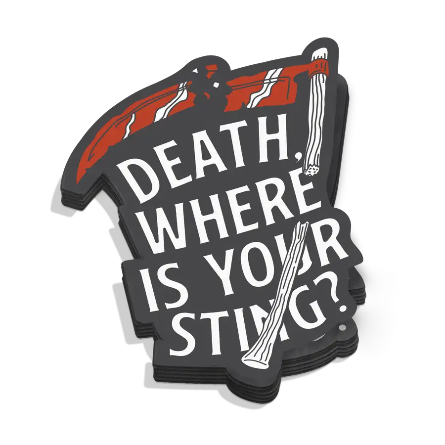 Death Where Is Your Sting Sticker