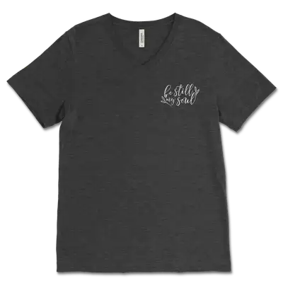 Be Still My Soul Left Chest V‐Neck Tee
