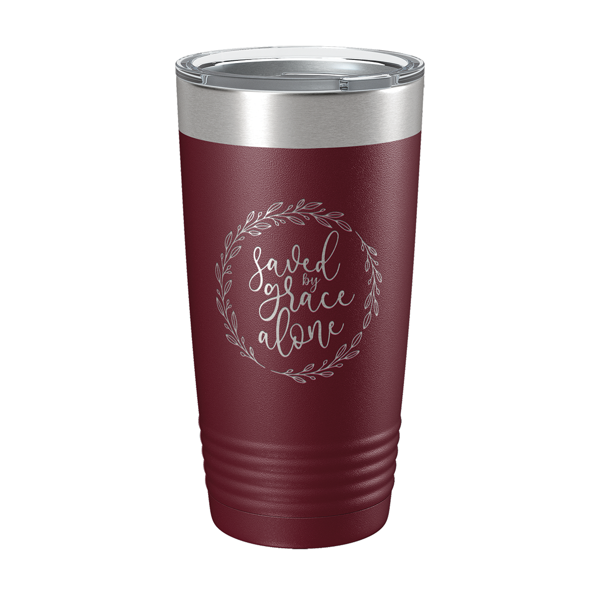 Saved By Grace Alone Wreath 20oz Insulated Tumbler