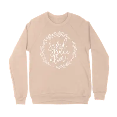 Saved By Grace Alone Wreath Crewneck Sweatshirt