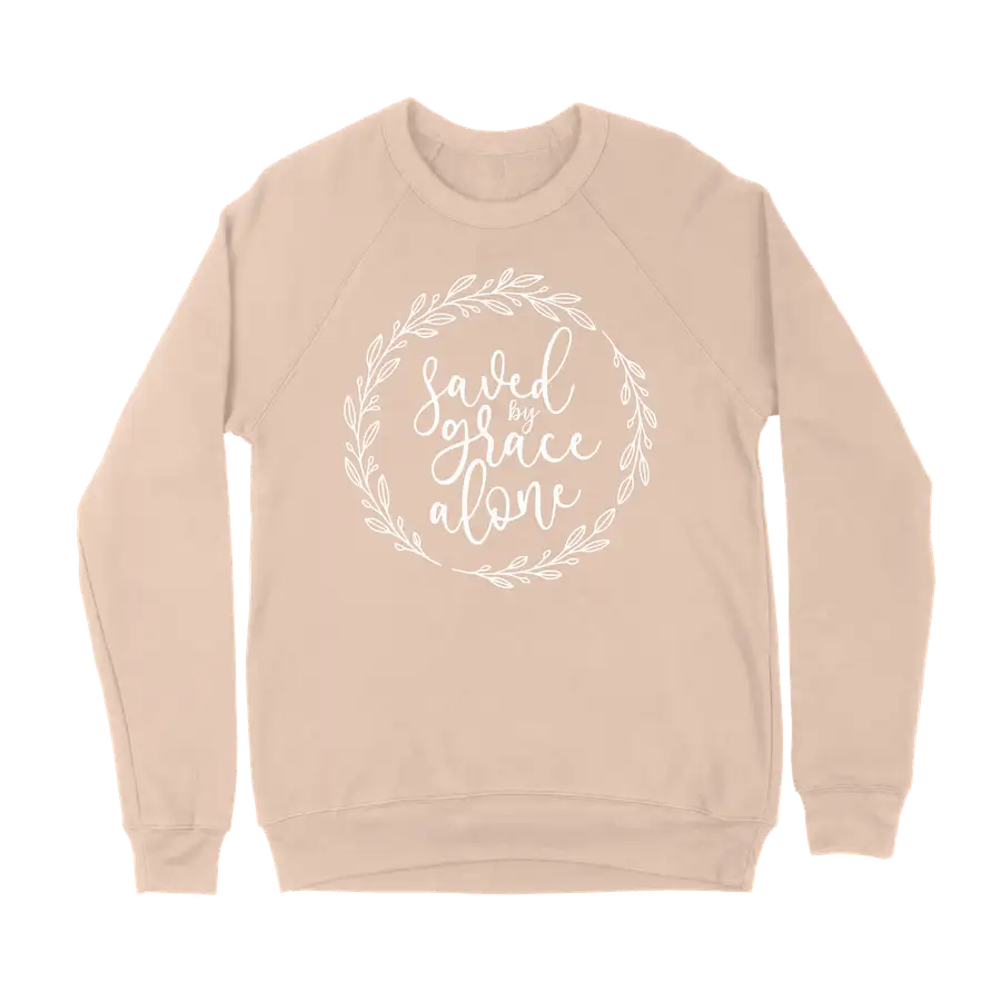 Saved By Grace Alone Wreath Crewneck Sweatshirt