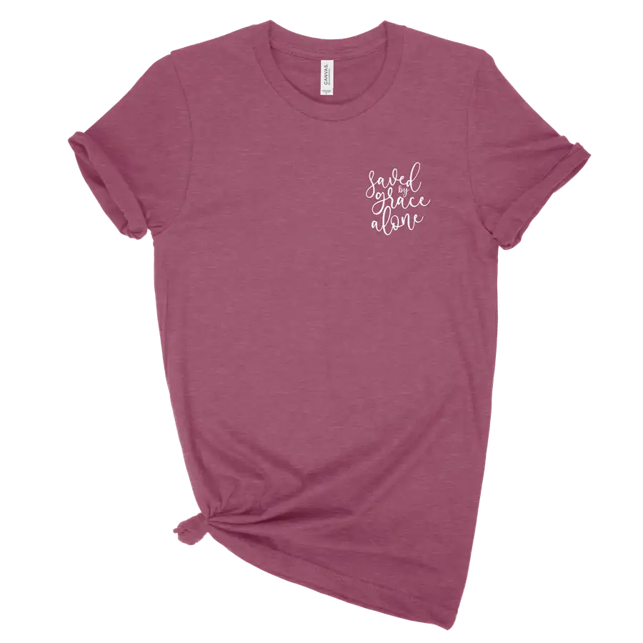 Saved By Grace Alone Left Chest Unisex Tee