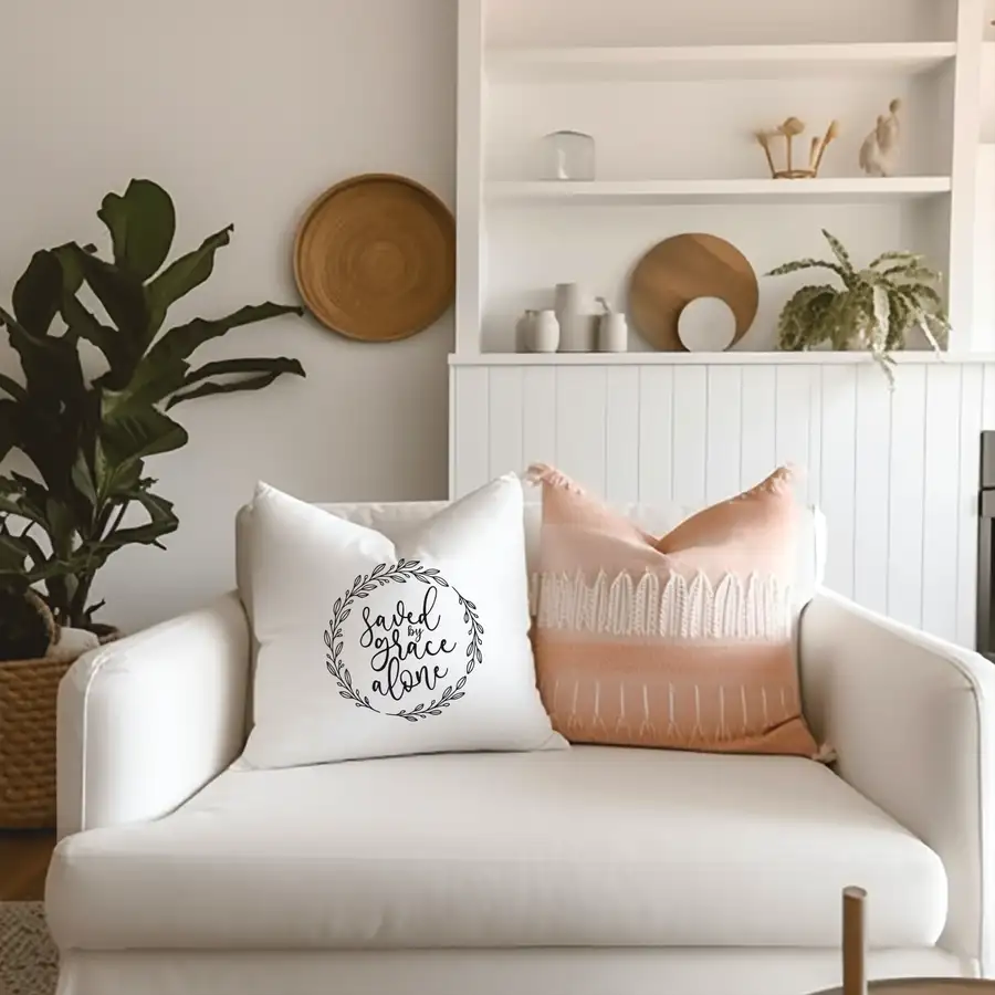 Saved By Grace Alone Pillow Cover