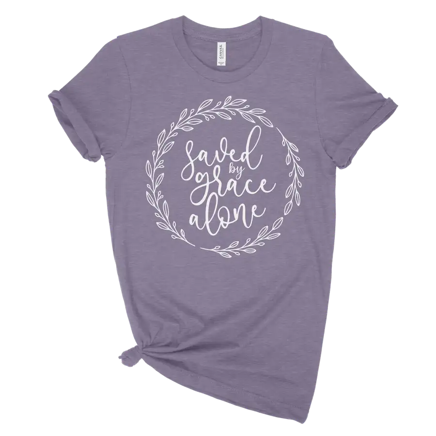 Saved By Grace Alone Wreath Quick Ship Tee