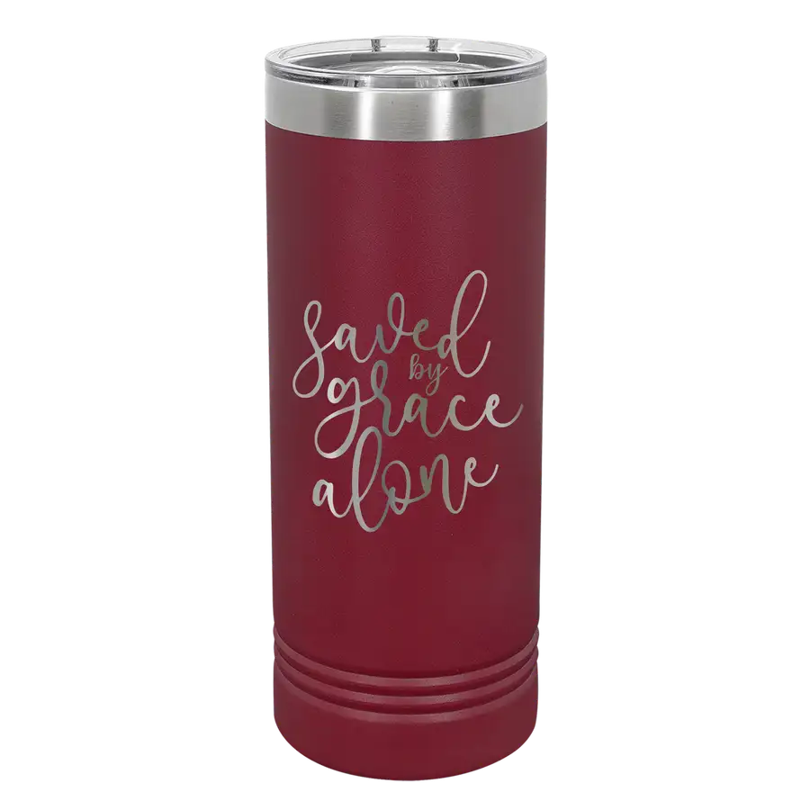 Saved By Grace Alone 22oz Insulated Skinny Tumbler
