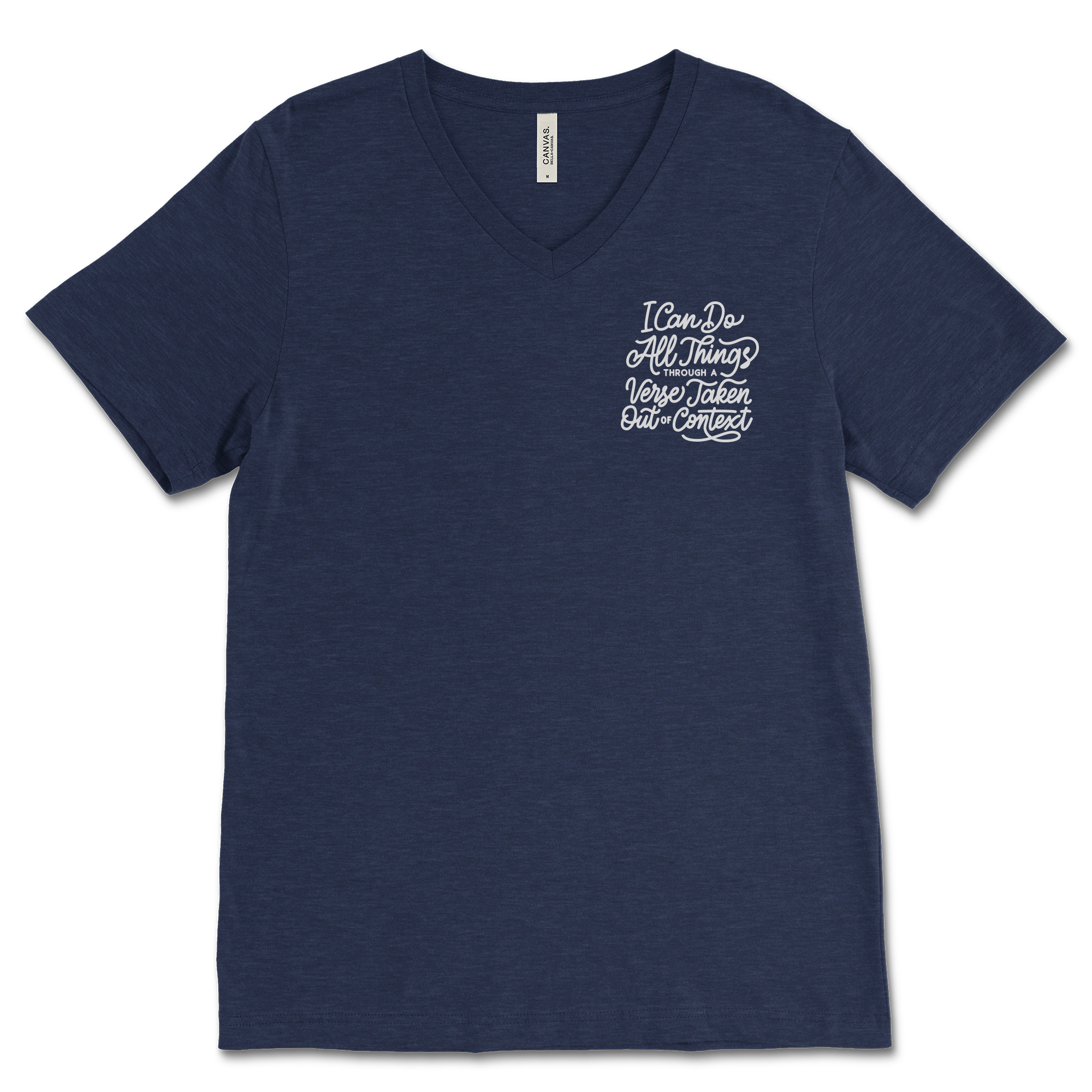 I Can Do All Through A Verse Left Chest V‐Neck Tee