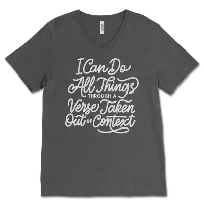I Can Do All Through A Verse V‐Neck Tee