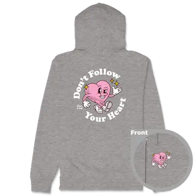 Don't Follow Your Heart Retro Zipper Hoodie
