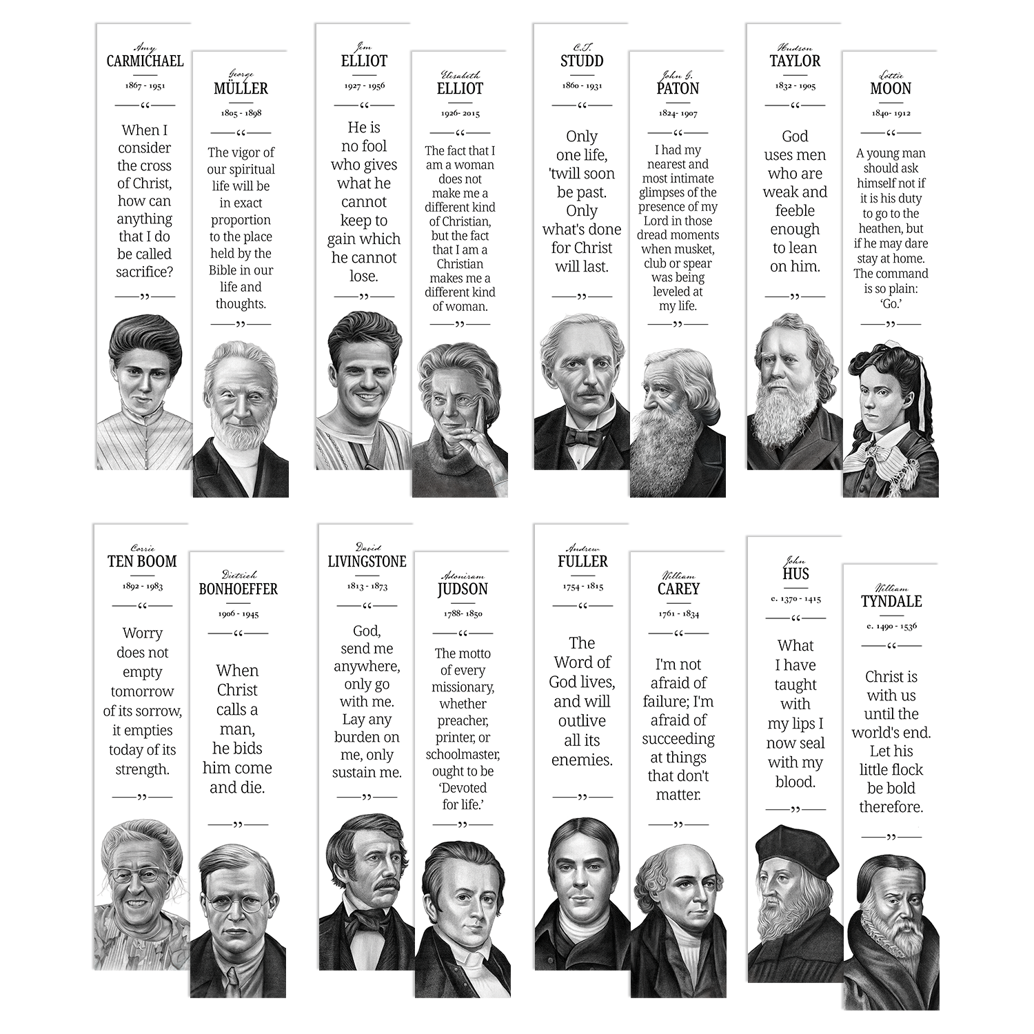 Missions and Martyrs Quotes Bookmark Set
