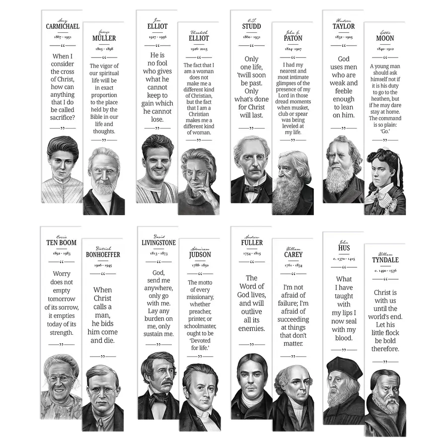 Missions and Martyrs Quotes Bookmark Set