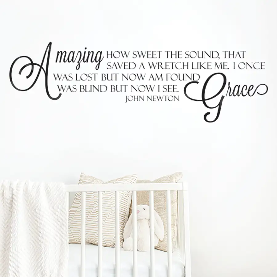 Amazing Grace Song Vinyl Wall Statement