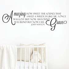 Amazing Grace Song Vinyl Wall Statement