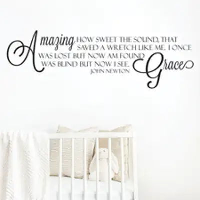 Amazing Grace Song Vinyl Wall Statement