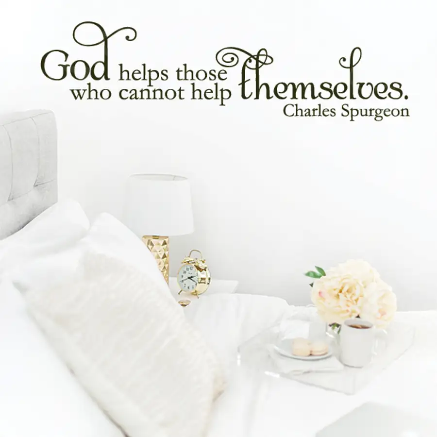God Helps Those Vinyl Wall Statement