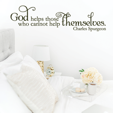 God Helps Those Vinyl Wall Statement