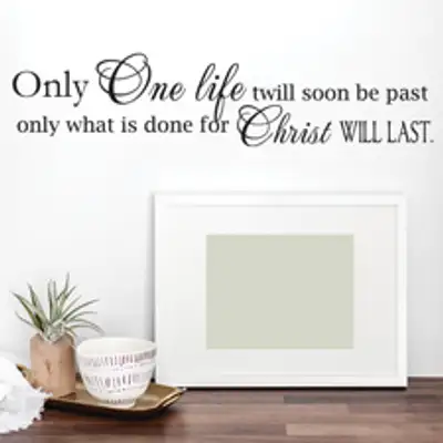 Only One Life Vinyl Wall Statement
