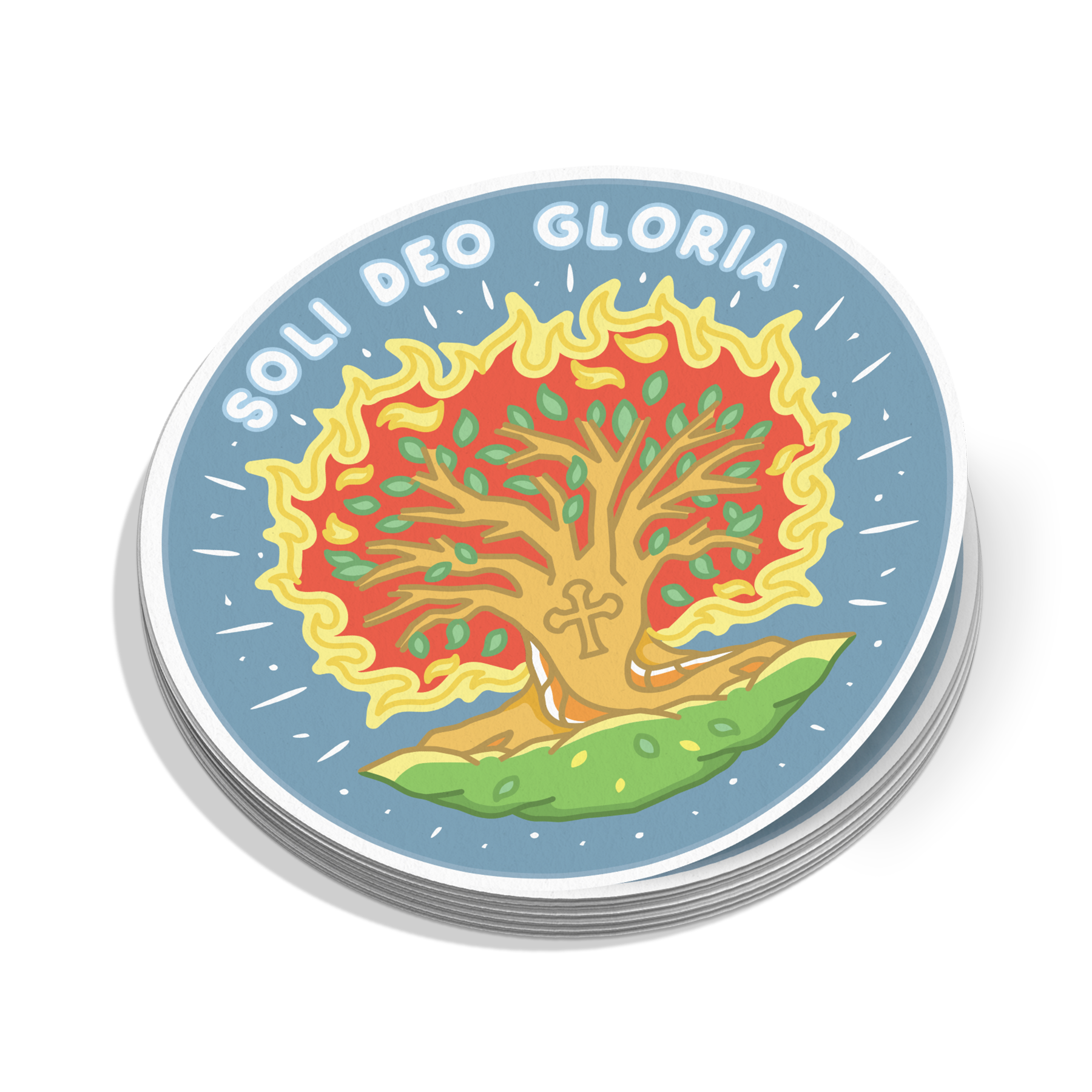 Soli Deo Gloria Burning Bush Sticker