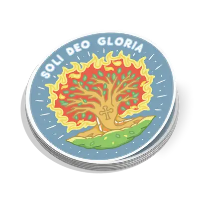 Soli Deo Gloria Burning Bush Sticker