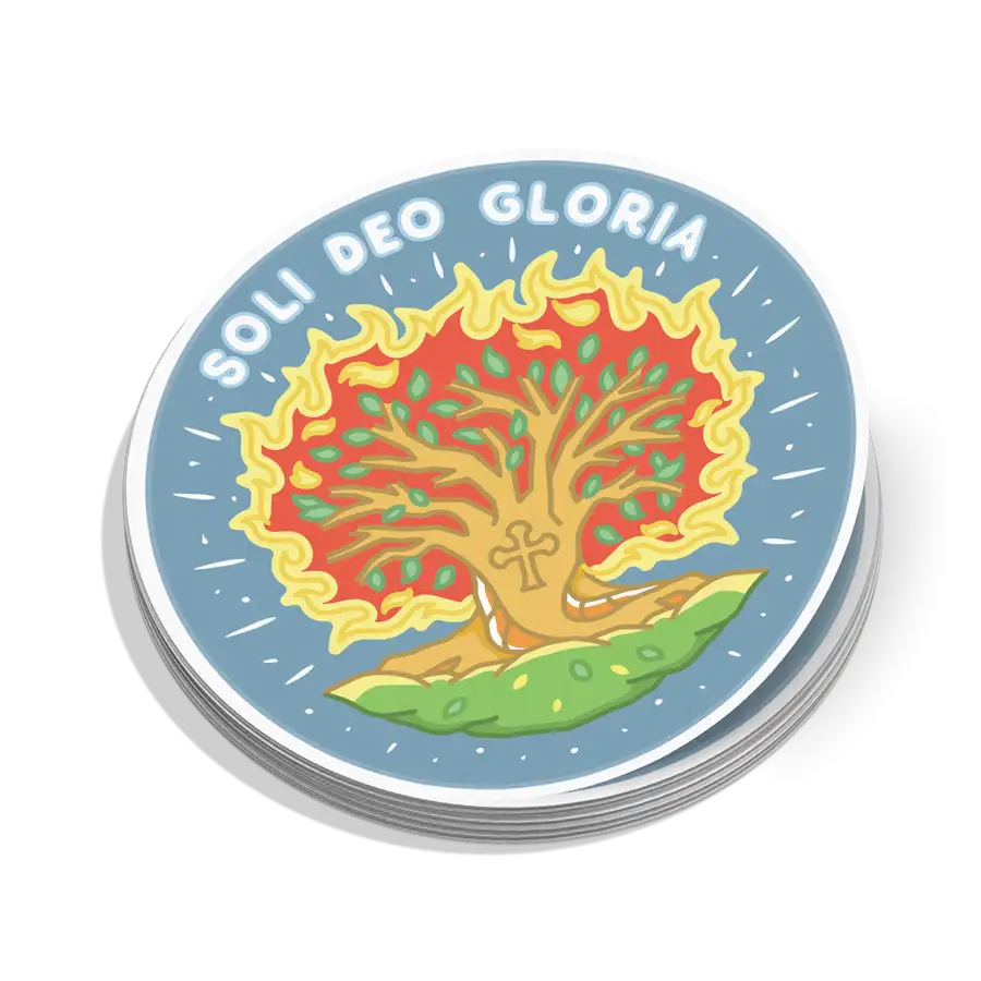 Soli Deo Gloria Burning Bush Sticker