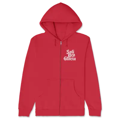 Soli Deo Gloria (Blackletter) Left Chest Zipper Hoodie