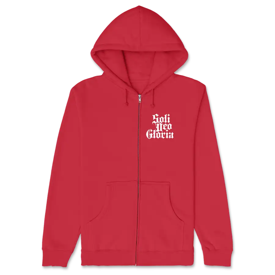 Soli Deo Gloria (Blackletter) Left Chest Zipper Hoodie