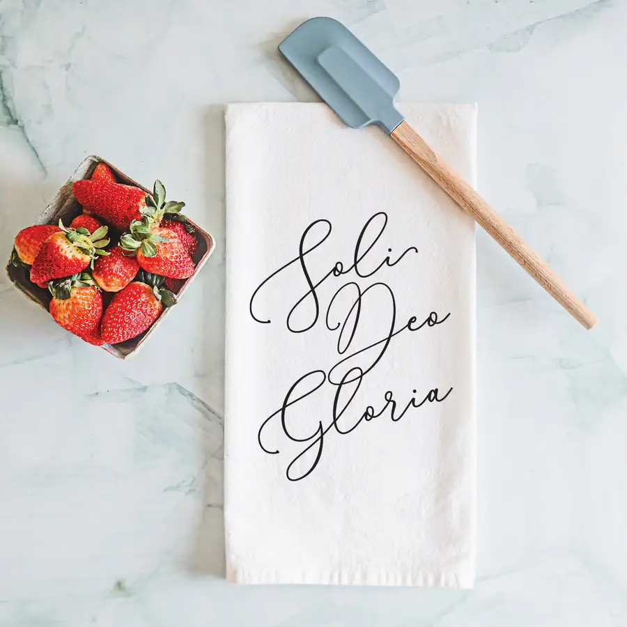 Soli Deo Gloria (Belisia) Tea Towel #2