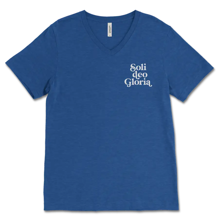 Soli Deo Gloria Left Chest V&dash;Neck Tee