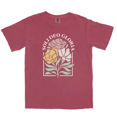Soli Deo Gloria Floral Comfort Colors Heavyweight Tee