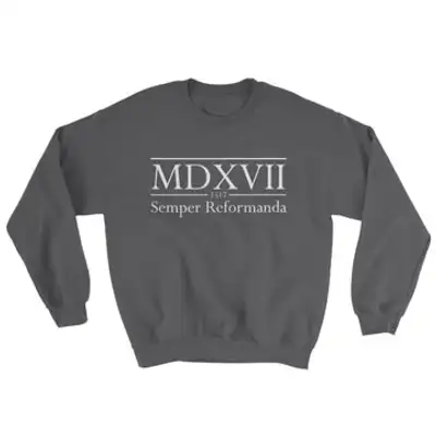 Semper Reformanda 1517 Roman Numerals Crewneck Sweatshirt