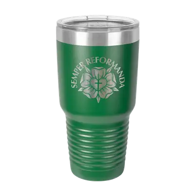 Semper Reformanda Lutheran Rose 30oz Insulated Tumbler