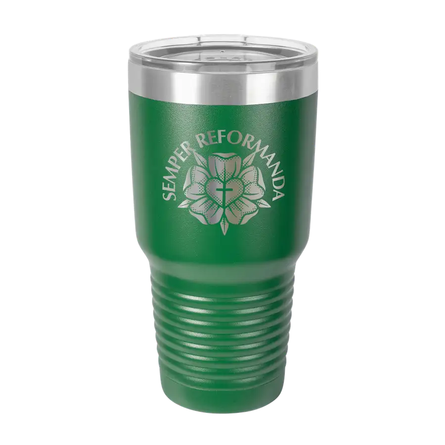 Semper Reformanda Lutheran Rose 30oz Insulated Tumbler