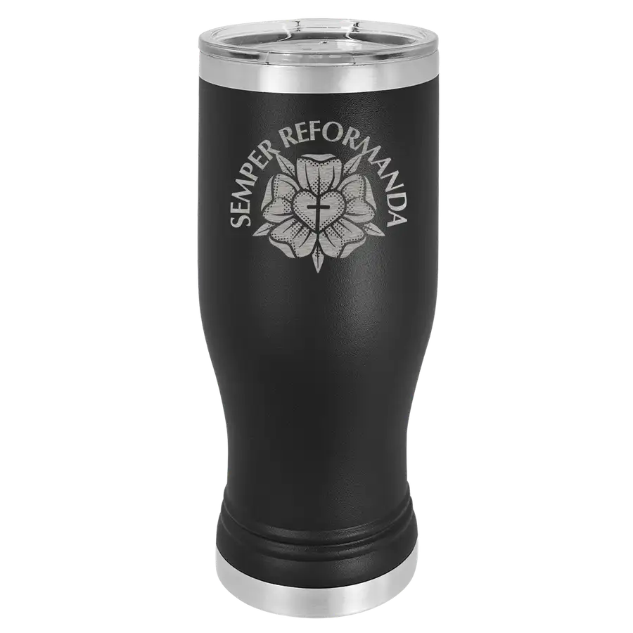 Semper Reformanda Lutheran Rose Insulated Pilsner