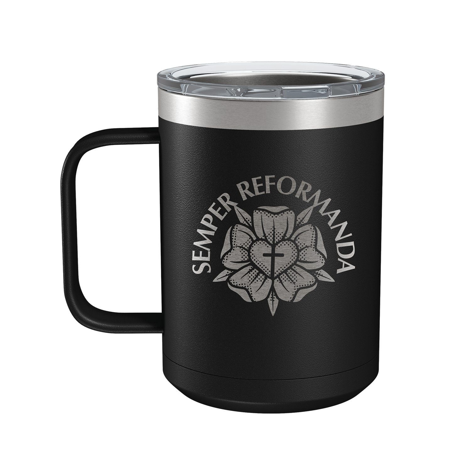 Semper Reformanda Lutheran Rose 15oz Insulated Camp Mug
