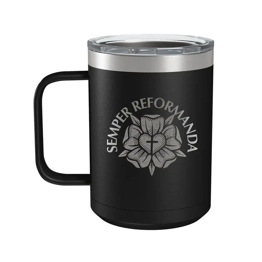 Semper Reformanda Lutheran Rose 15oz Insulated Camp Mug