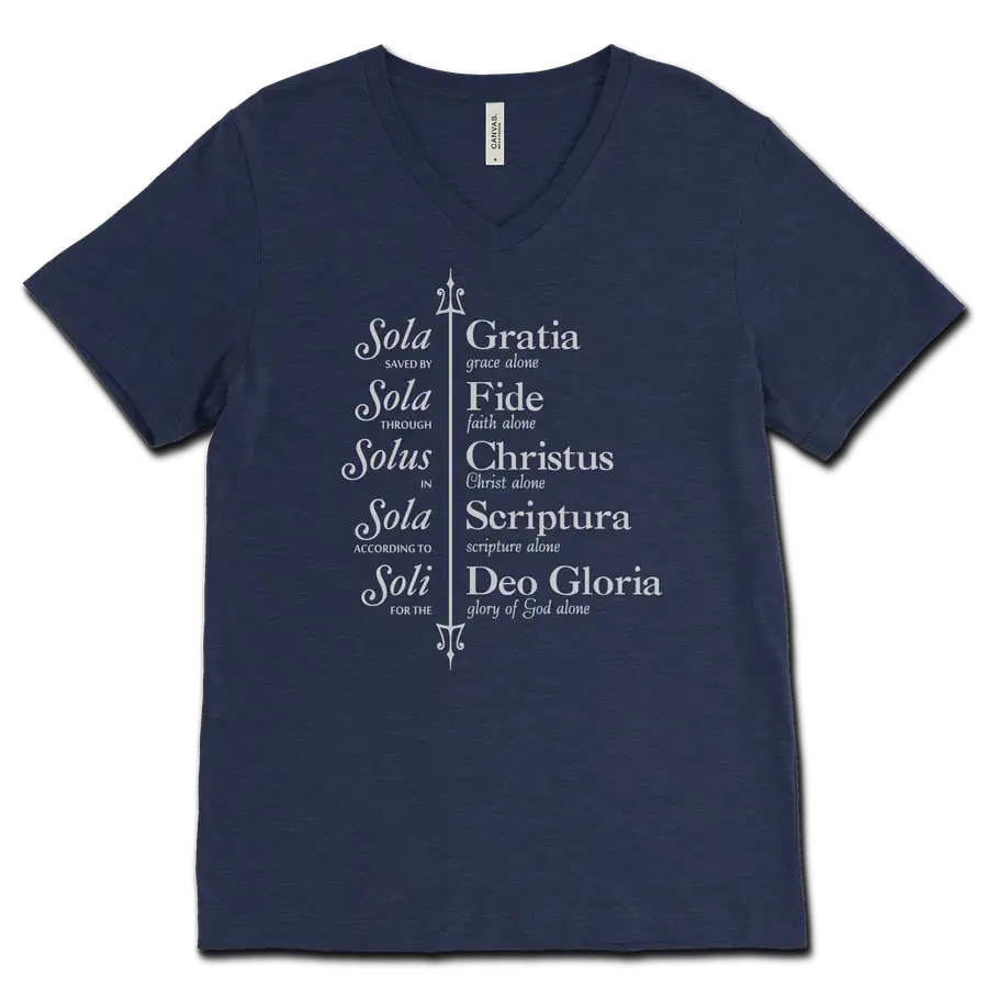 The Five Solas (Trident) V&dash;Neck Tee