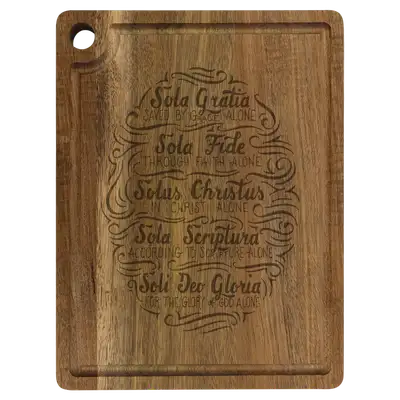 Five Solas Hand Lettered Cutting Board Drip Acacia