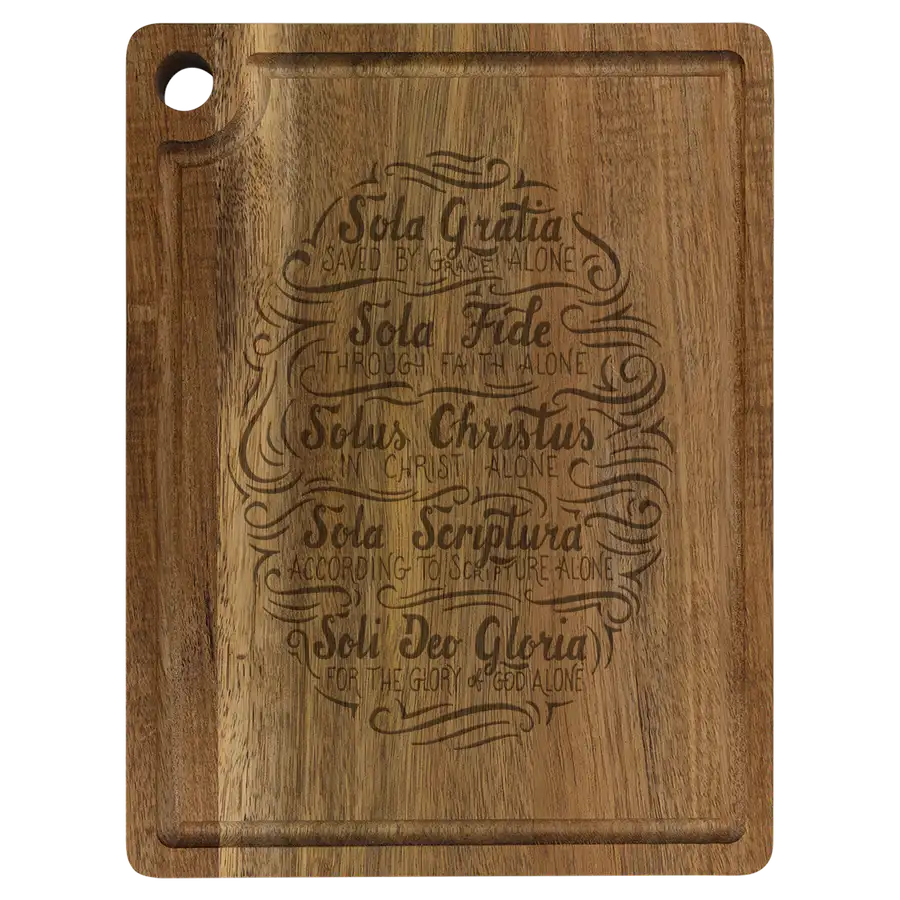 Five Solas Hand Lettered Cutting Board Drip Acacia