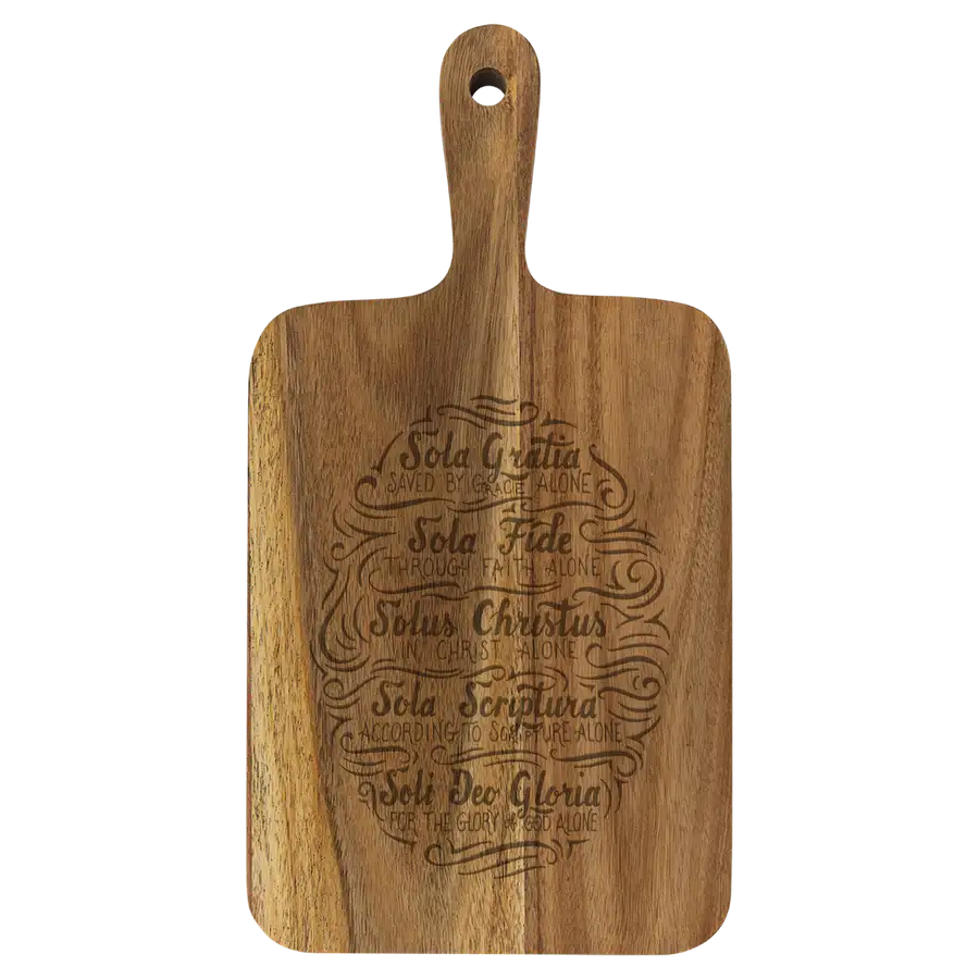 Five Solas Hand Lettered Cutting Board Paddle Acacia